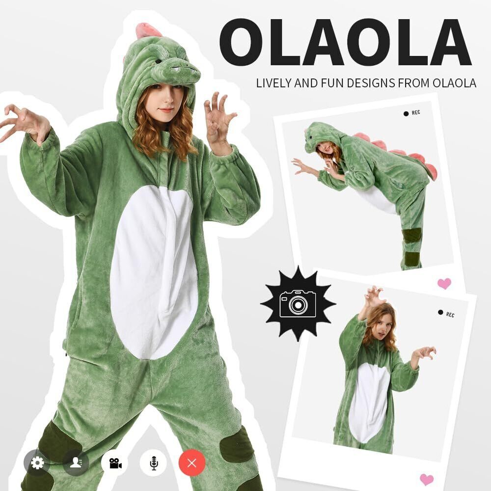 7212 Adult Animal Onesie, Adult Unisex Dinosaur Onesies, Plush Cosplay - Picture 4 of 7